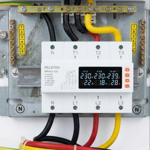 Voltage and Current Protector,  Reletek, 3-Phase RPVA3, 100/125A, Reset/Start Delay