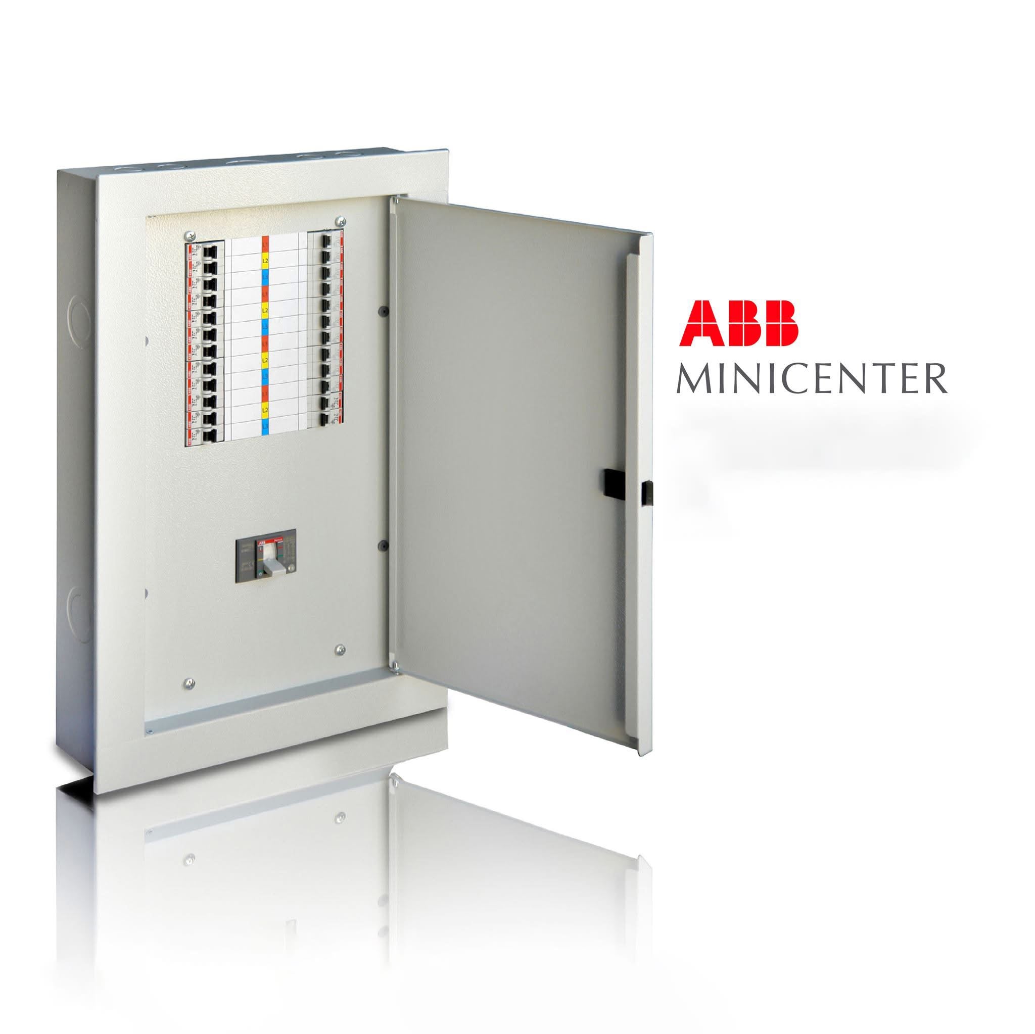 ABB Minicenter EMCX16-W312F 36-Lines flush with busbar Electrical Panel ...