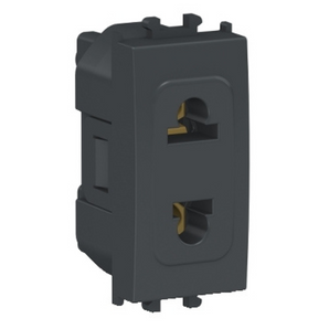 Schneider Easy Styl, Socket Outlet (Euro-US), Black/White