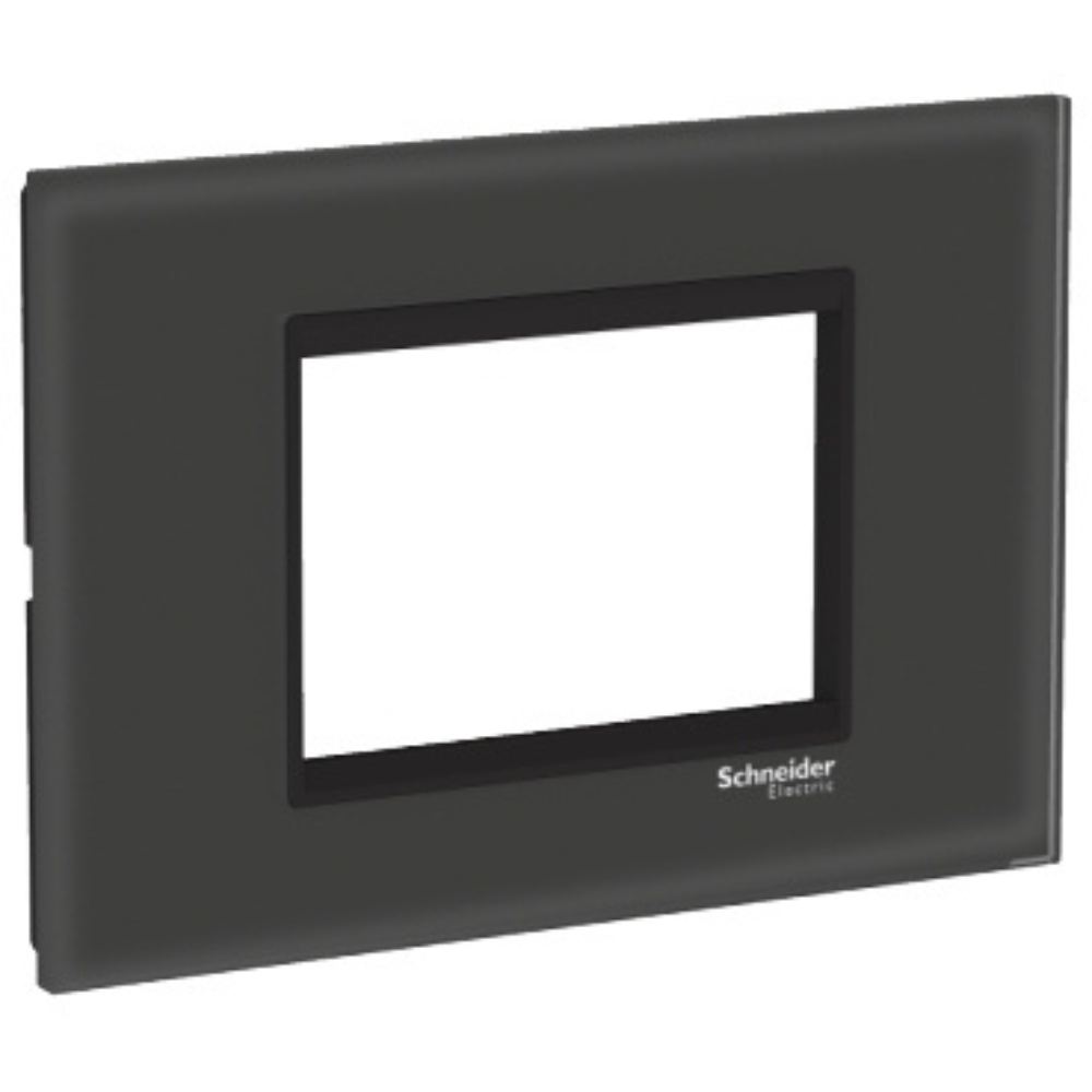 Schneider Easy Styl Cover Frame Glass 3 Modules Black/Black LMR7963033 ...