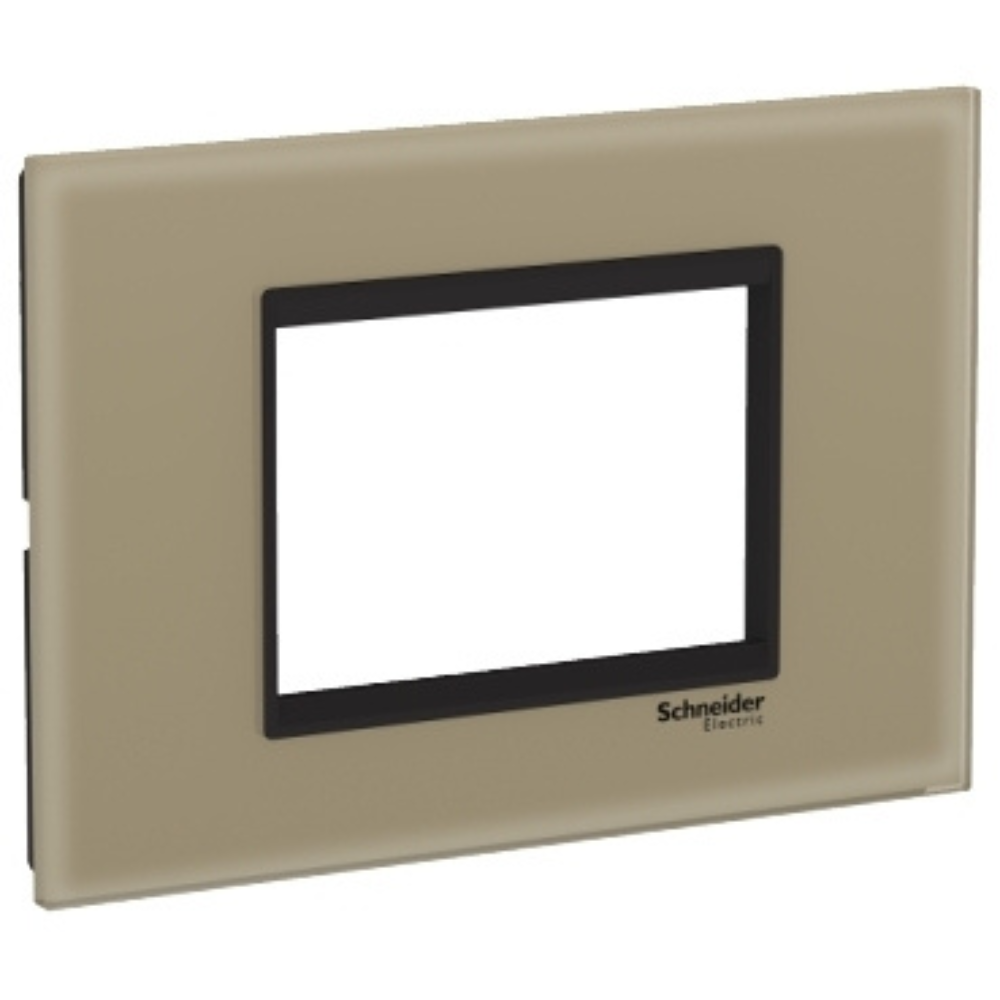 Schneider Easy Styl Cover Frame Glass 3 Modules Paper Bag/Black ...