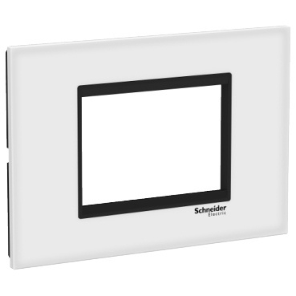 Schneider Easy Styl, Cover Frame, Glass, 3 Modules, White/Black ...