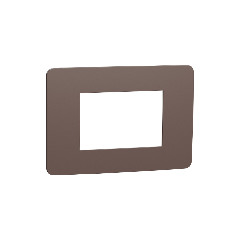 Schneider New Unica Cover Frame 3 Modules Studio Color Chocolate/Black ...