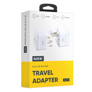 ilock ,Travel Adapter, MK, Power Plug, US to UK/EU/AUS, 100V-250V